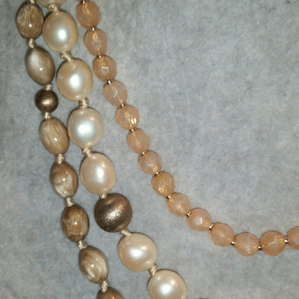 Monet Gold, Multi-Strand, Hand Knotted Beaded Neck - Picture 2 of 7